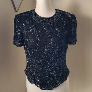 Papell Boutique Elegant Black Embroidered